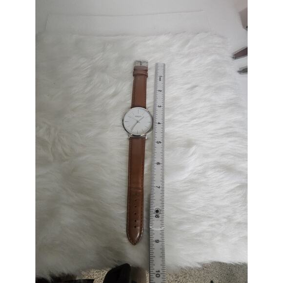 Very Nice Mens Sprezza Thin Quartz Watch Leather Band New Battery Running - Picture 5 of 9